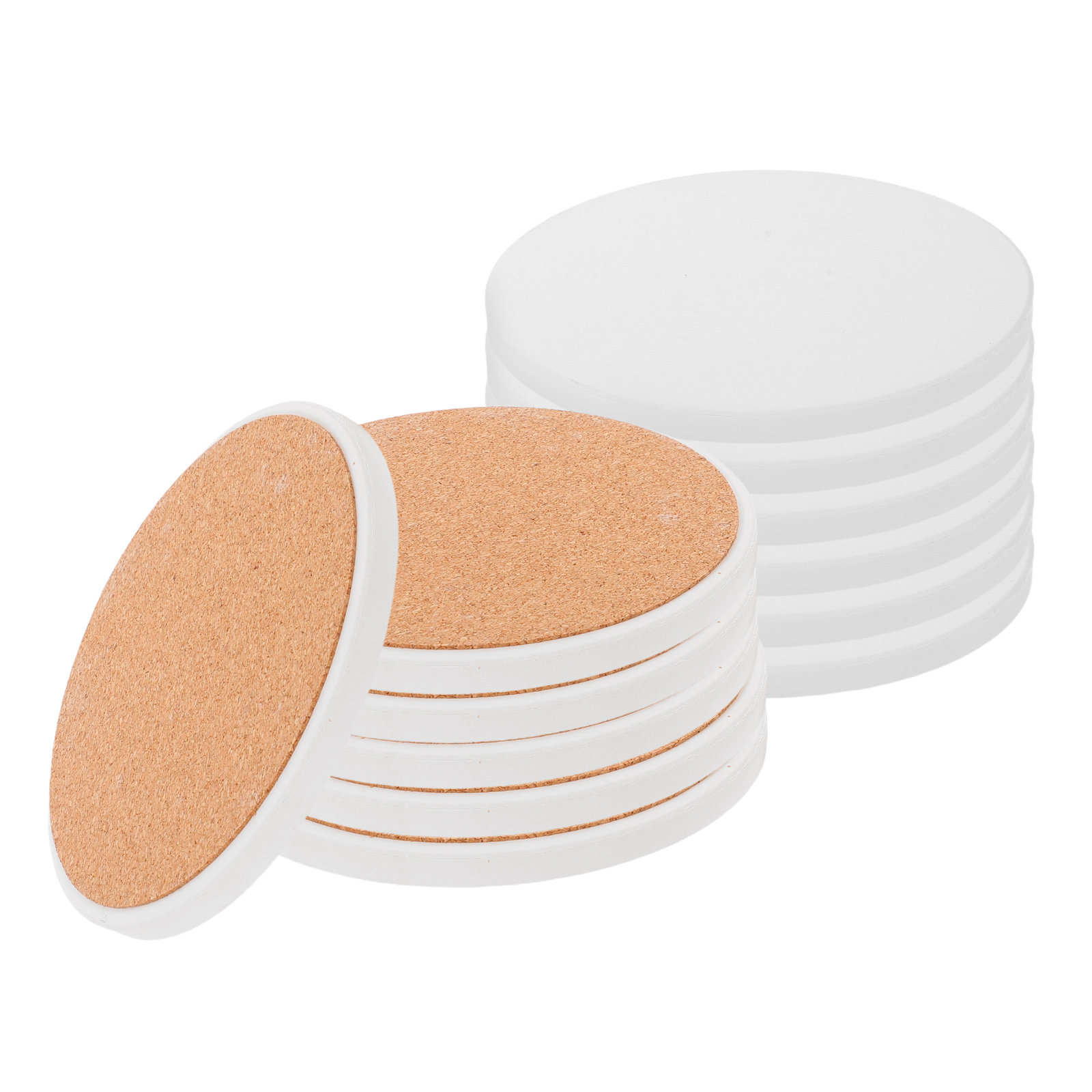 Ceramic Tile Blank - 12Pcs Round Ceramic Coasters Blank White