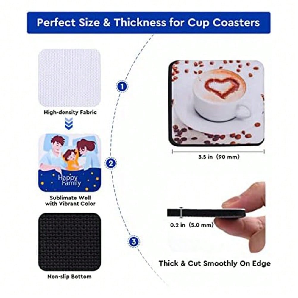 1PCS Square Sublimation Blanks - Coaster Sublimation Blank recension och pris