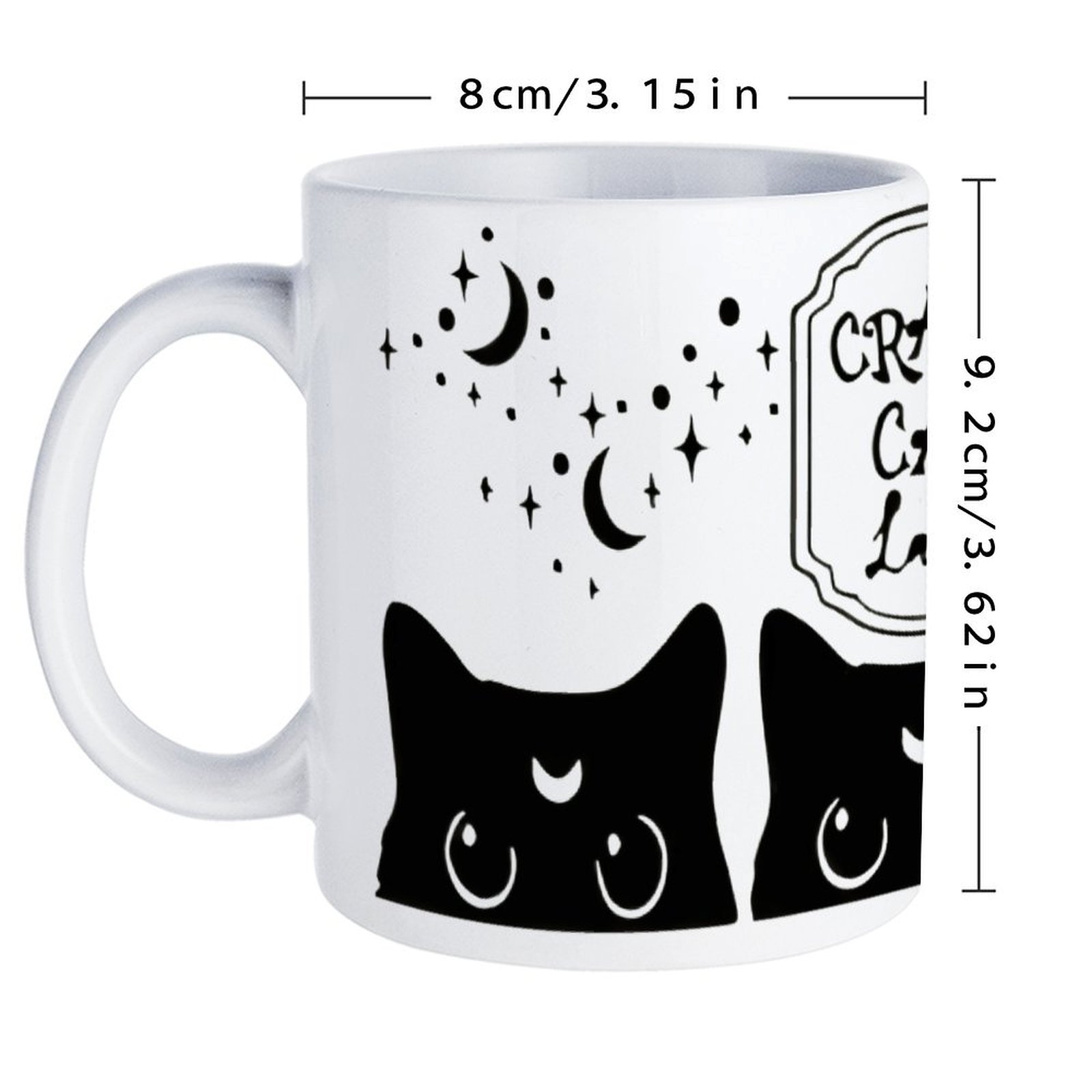 Three Black Cats With Crescent - Sublimation Mug White recension och pris