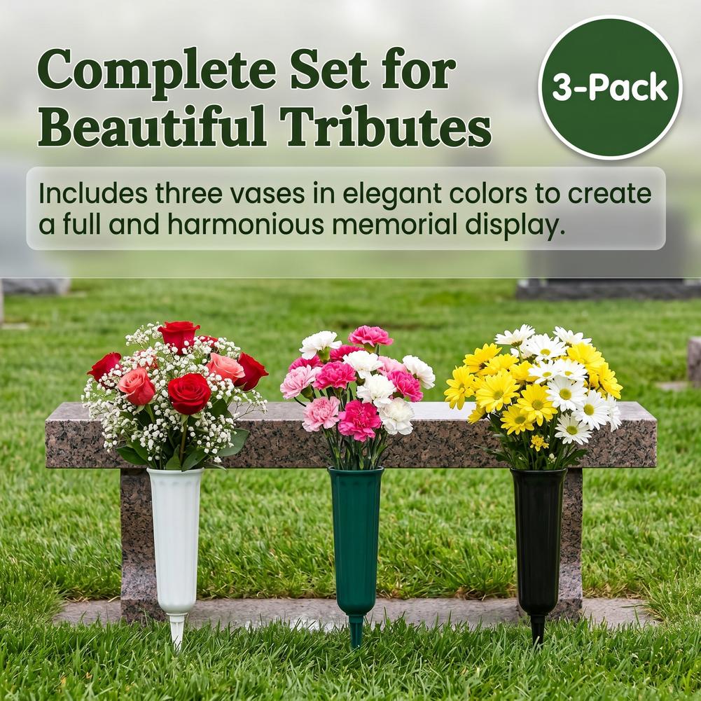 1/3pcs Cemetery Vase with Spik - Yard Sign Blank recension och pris