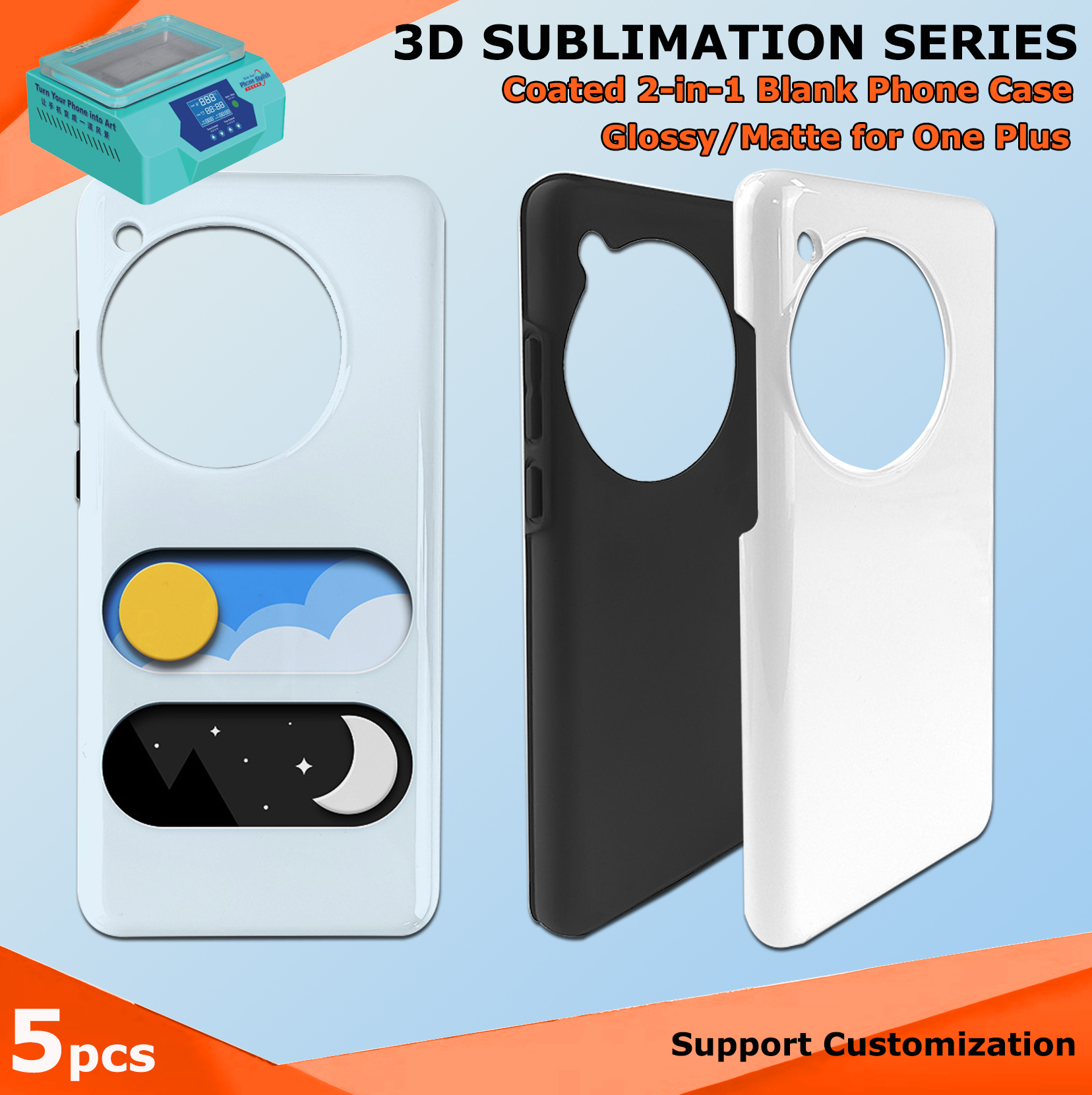 Fonlyu 5pcs Coated 2 in 1 Blan - Phone Case Blank Print recension och pris
