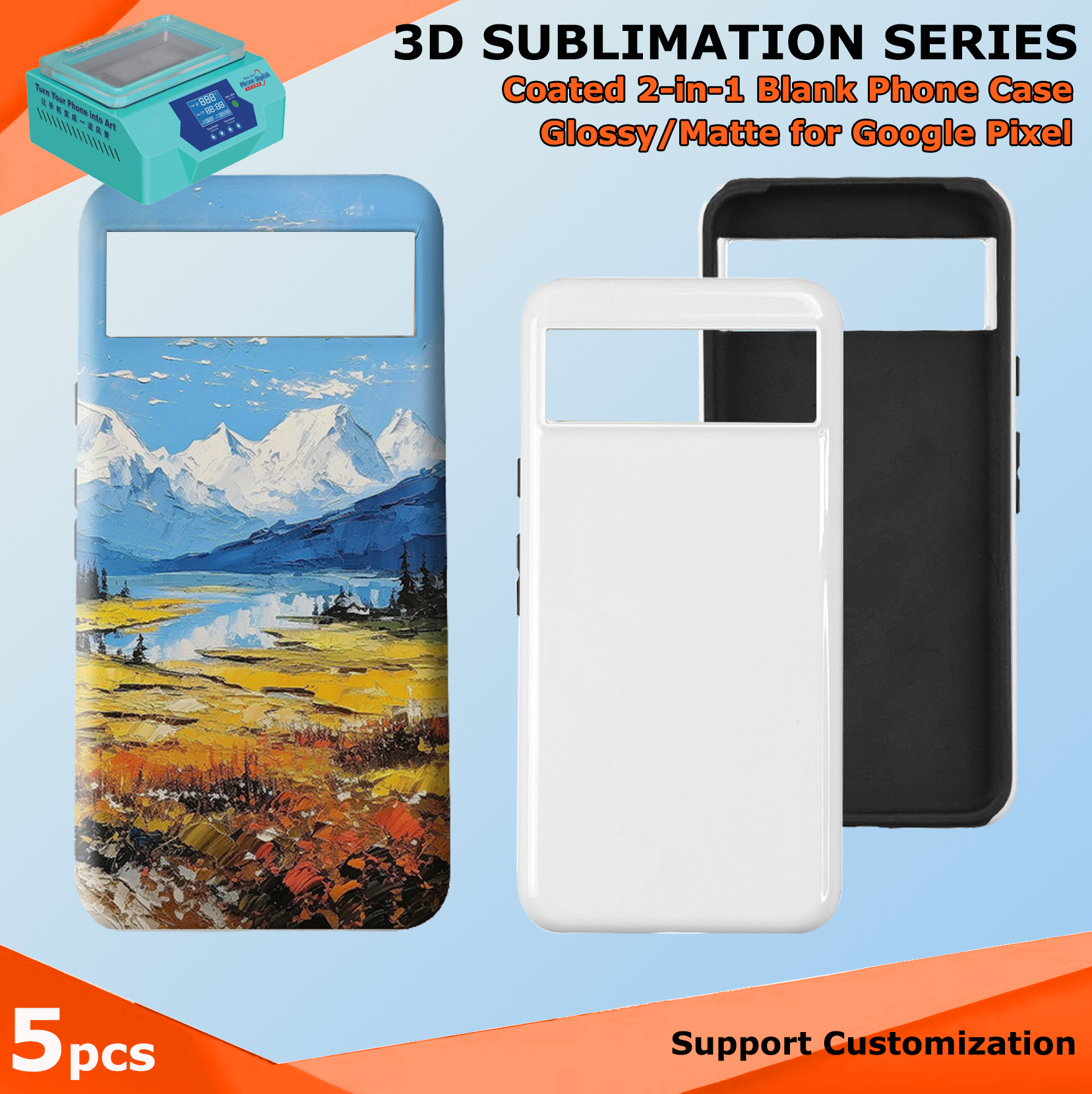 Fonlyu 5pcs Coated 2 in 1 Blan - Phone Case Blank Print recension och pris