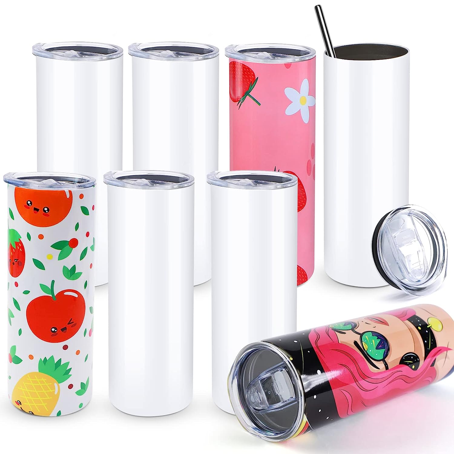 HTVRONT 8pcs Stainless 20 OZ S - Sublimation Mug White recension och pris