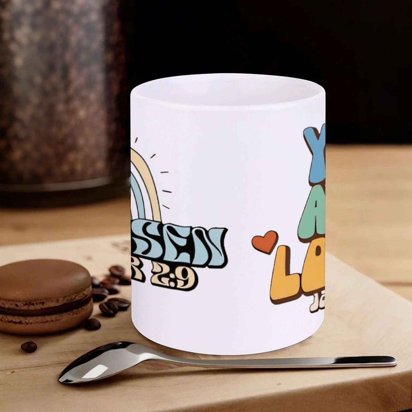 A Rainbow And A Rainbow With T - Sublimation Mug White recension och pris