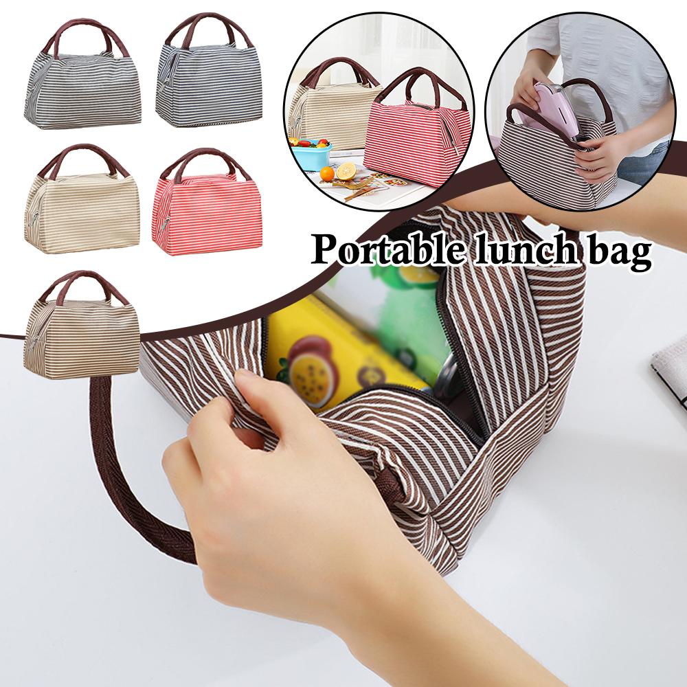 Striped Insulated Lunch Bag Po - Tote Bag Sublimation recension och pris