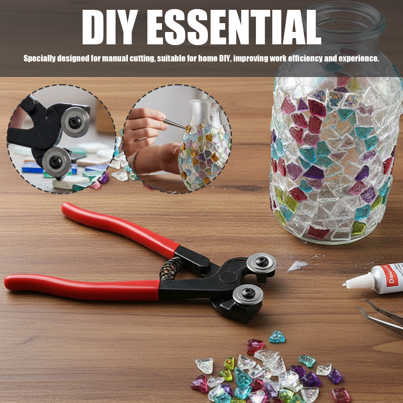 8 Inch Heavy Duty Wheeled Glas - Ceramic Tile Blank recension och pris