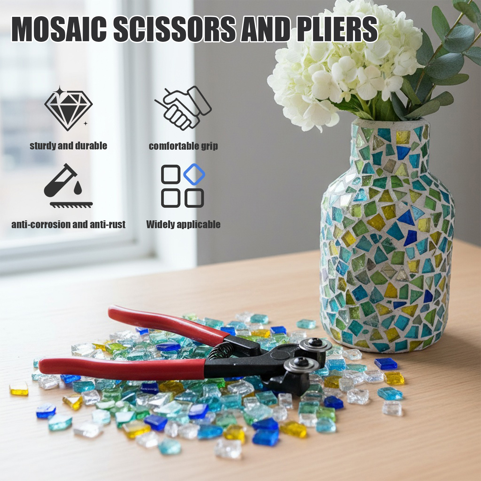 8 Inch Heavy Duty Wheeled Glas - Ceramic Tile Blank recension och pris