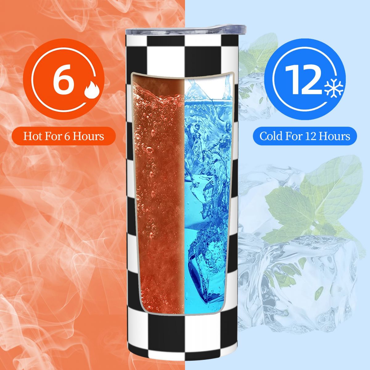 Black And White Checkerboard S - Tumbler 20Oz White recension och pris