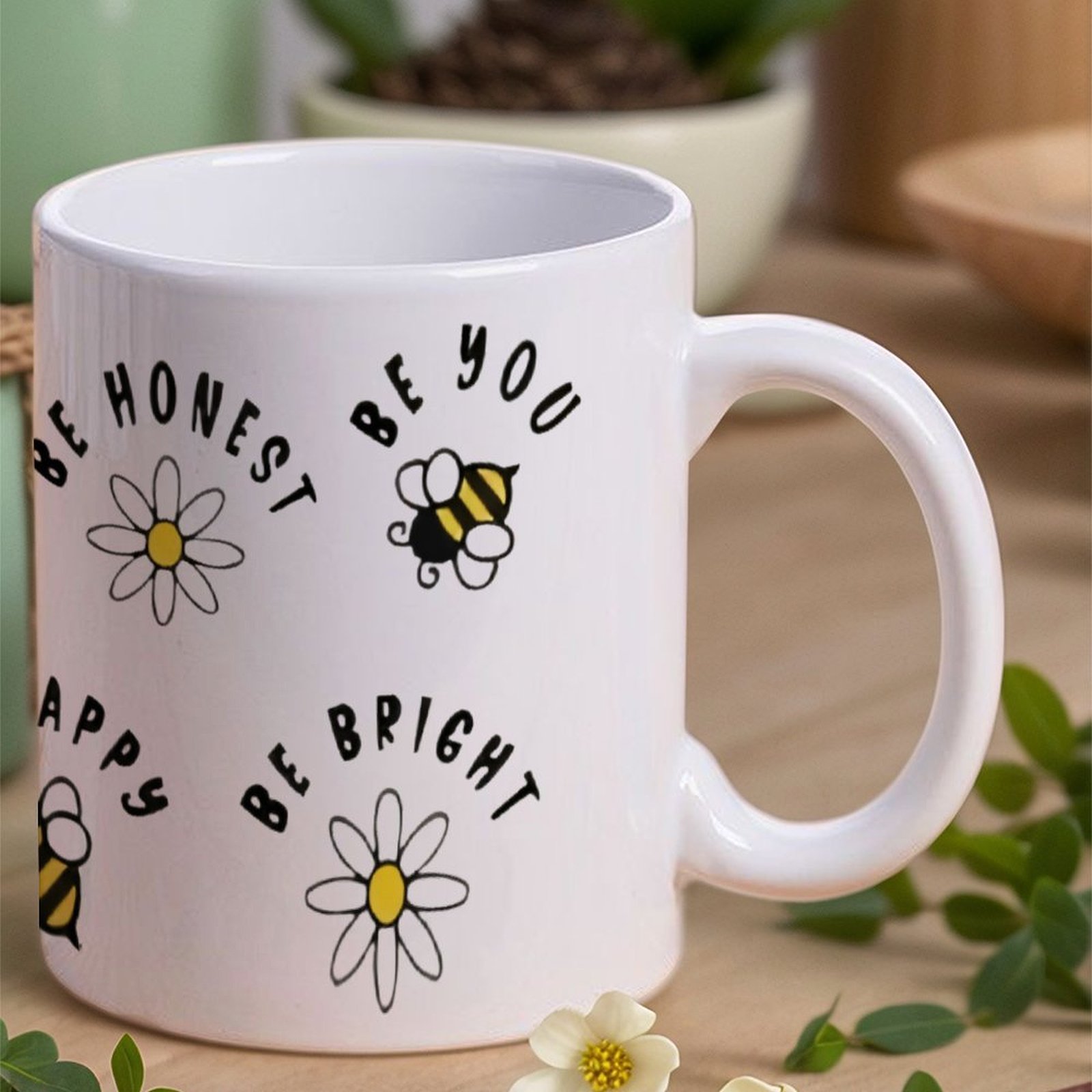 Four Stickers With Bees And Da - Sublimation Mug White recension och pris