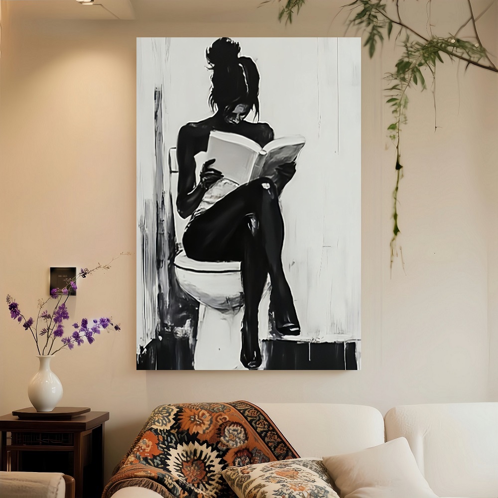 Framed 1pc Modern Abstract Wom - Canvas Wrap Ready recension och pris