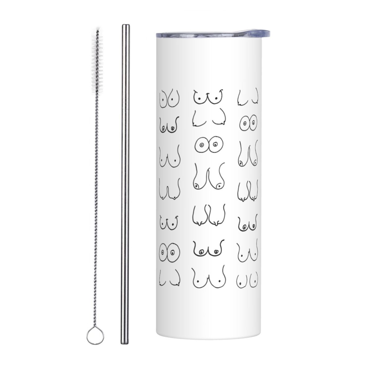 Black And White Tits Drawing S - Tumbler 20Oz White recension och pris