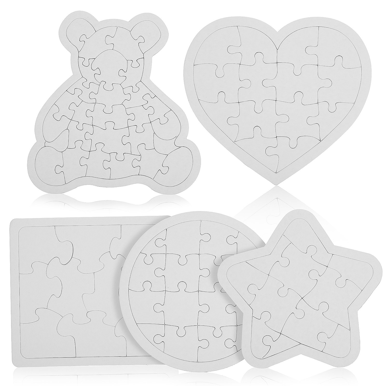5Pcs White Blank Jigsaw Puzzle - Puzzle Blank White recension och pris