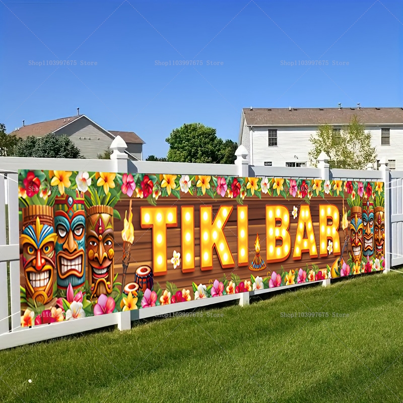 Vibrant Tiki Bar Banner Tropic - Yard Sign Blank recension och pris