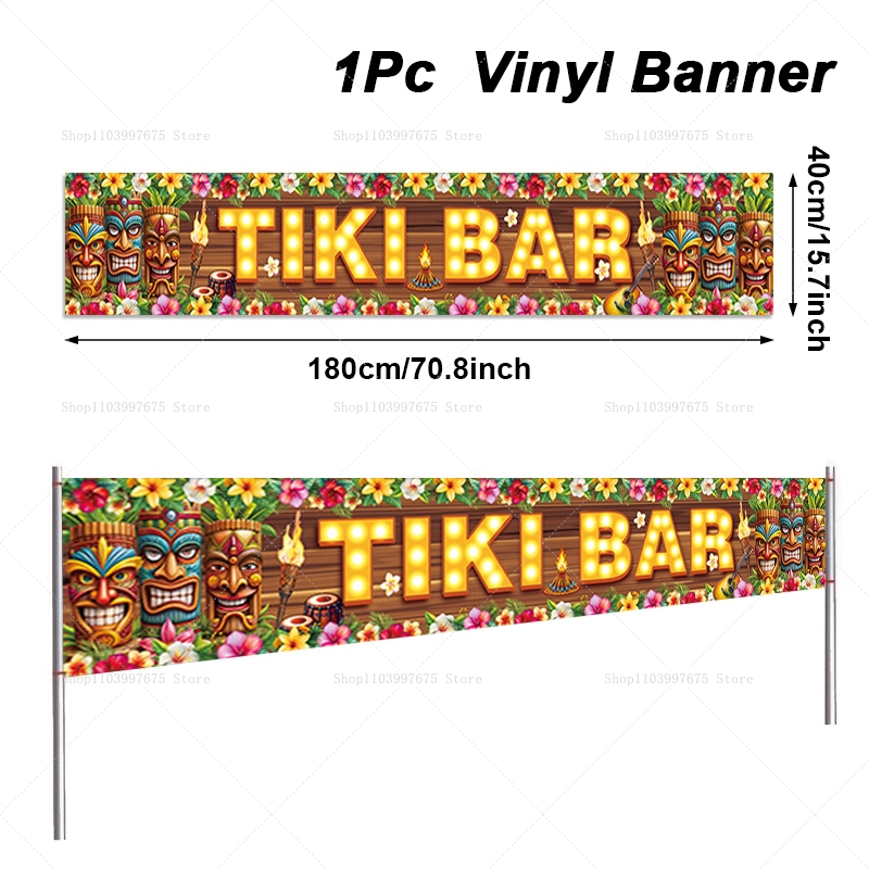 Vibrant Tiki Bar Banner Tropic - Yard Sign Blank recension och pris