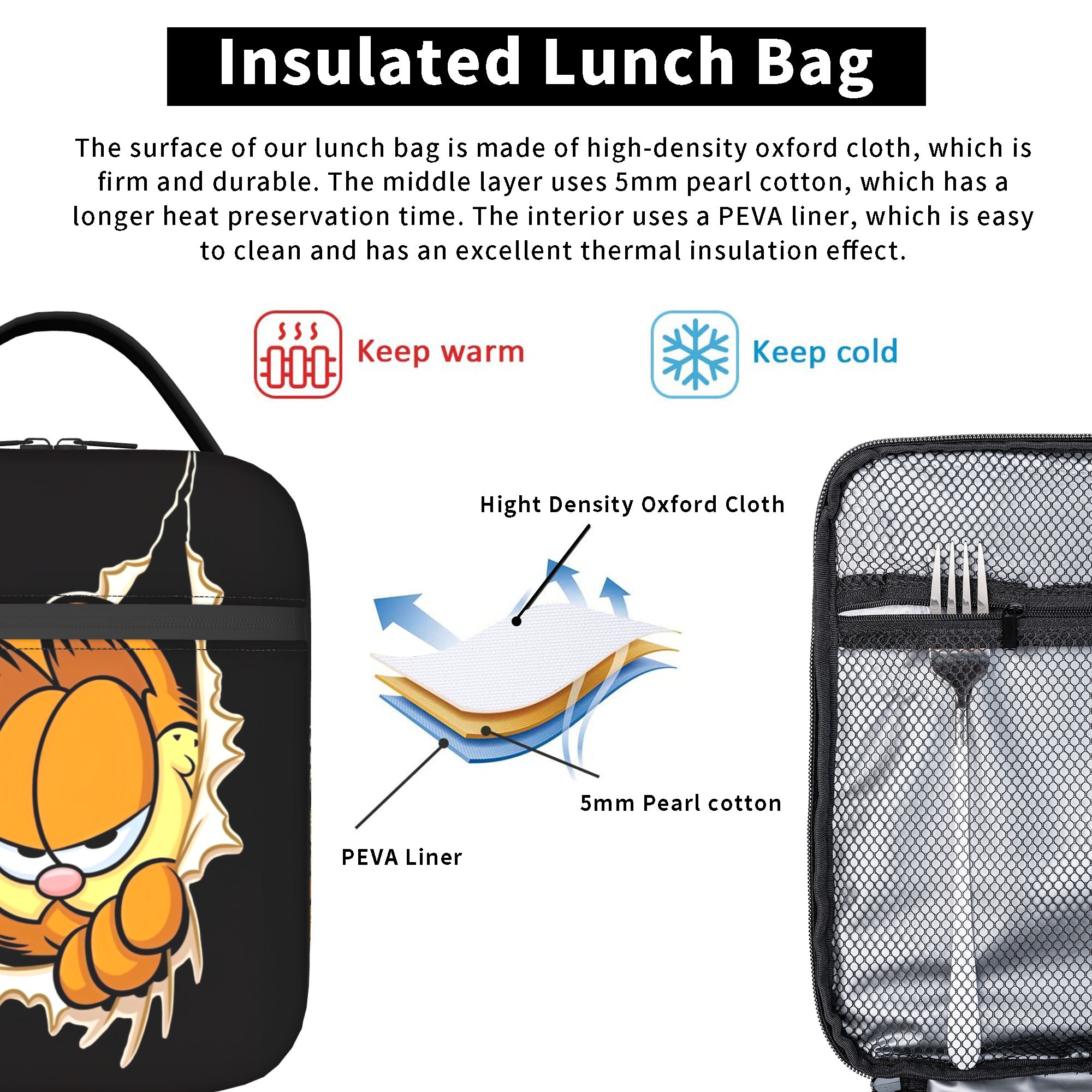 Garfielded Insulated Lunch Bag - Tote Bag Sublimation recension och pris